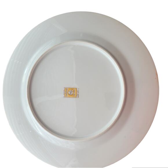 Lace Bouquet Salem China Company Etched Dinner Plate Platinum Trim Set of 2 - Picture 3 of 10